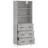 vidaXL Highboard Concrete Grey Engineered Wood, Metal