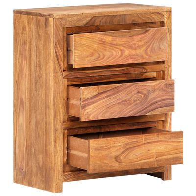 vidaXL Drawer Cabinet 23.6"x13"x29.5" Solid Sheesham Wood