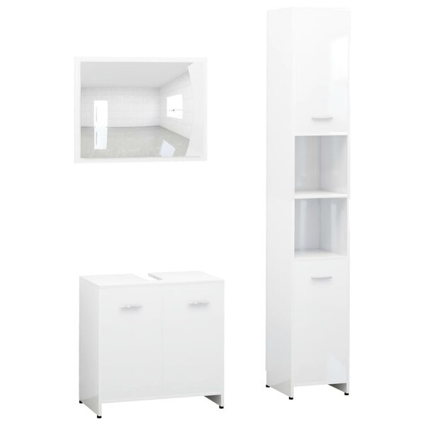 vidaXL Bathroom Furniture Set White Engineered wood Medium