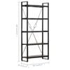 vidaXL Bookcase Black Solid rough mango wood, powder-coated steel