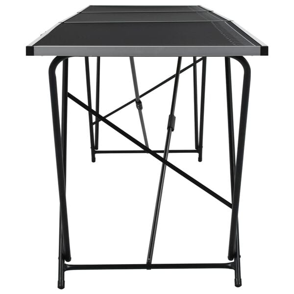 vidaXL Pasting Table Black MDF, Aluminum, Steel