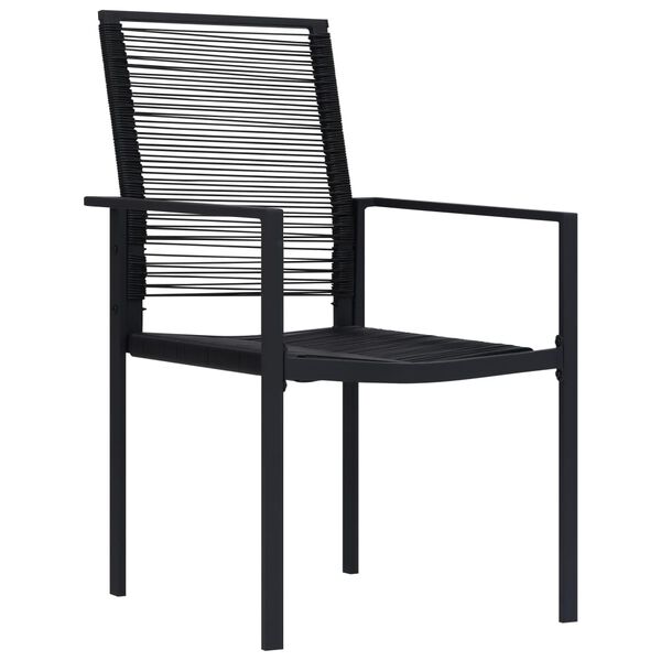 vidaXL Dining Set Black Glass, Powder-Coated Steel, PVC Hollow Rattan