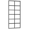 vidaXL Sliding Door with Hardware Set ESG Glass&Aluminium 35.4x80.7"(151018+145263)
