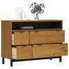 vidaXL Drawer Cabinet Oak Solid pine wood, Plastic Medium Drawer Cabinet