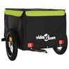 vidaXL Bike Trailer Black and Green 66.1 lb Iron