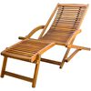 vidaXL Deck Chair Light brown Acacia wood Standard Foldable Deck Chair