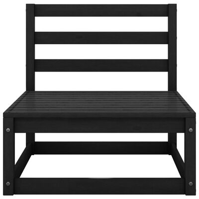 vidaXL Patio 3-Seater Sofa Black Solid Pinewood