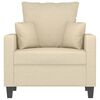 vidaXL Sofa Chair Cream Polyester, Metal, Textilene 23.6 in Seat Width
