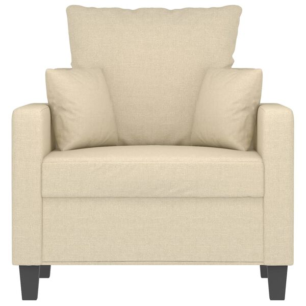 vidaXL Sofa Chair Cream Polyester, Metal, Textilene 23.6 in Seat Width