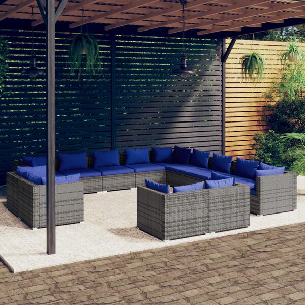 vidaXL Garden Lounge Set Modular Garden Lounge Set Rectangular Modern