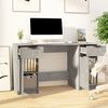 vidaXL Desk Concrete Grey Engineered Wood Medium Desk Rectangular