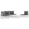 vidaXL Garden Lounge Set White, Dark Grey