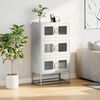 vidaXL Highboard White Cold-rolled Steel Tall Modern Storage Cabinet