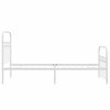 vidaXL Bed Frame White Steel Single Metal Bed Frame Rectangular