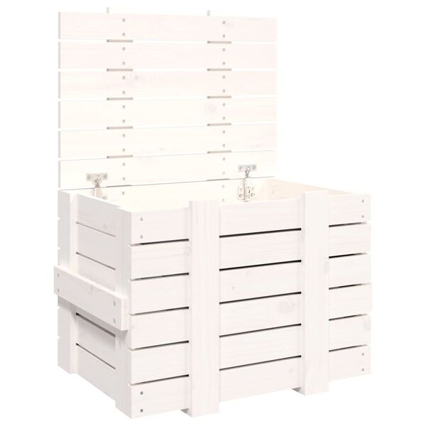 vidaXL Storage Box White Solid pine wood Medium Storage Box