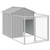 vidaXL Dog House Light Grey Galvanized Steel 46.1 x 240.2 x 48.4 in