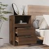 vidaXL Bedside Cabinet Brown Oak Engineered Wood 15.7 x 14.2 x 25.6 in