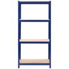 vidaXL 4-Layer Storage Shelf Blue Steel&Engineered Wood