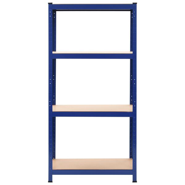 vidaXL 4-Layer Storage Shelf Blue Steel&Engineered Wood