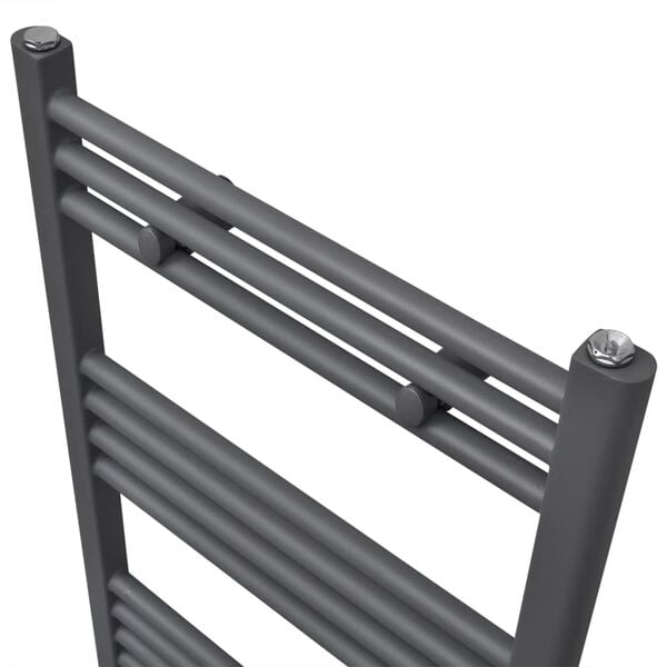vidaXL Grey Bathroom Central Heating Towel Rail Radiator Straight 19.69 x 30.08"