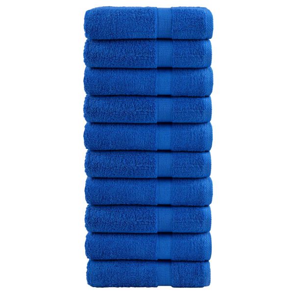 vidaXL Hand Towel Set of 10 Blue 100% Cotton 19.7 x 39.4 in