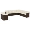 vidaXL Garden Sofa Set Brown, Cream White