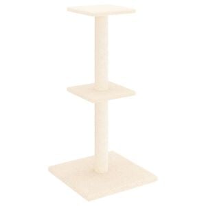 vidaXL Cat Tree Cream Engineered wood, plush, sisal 28.7 in tall