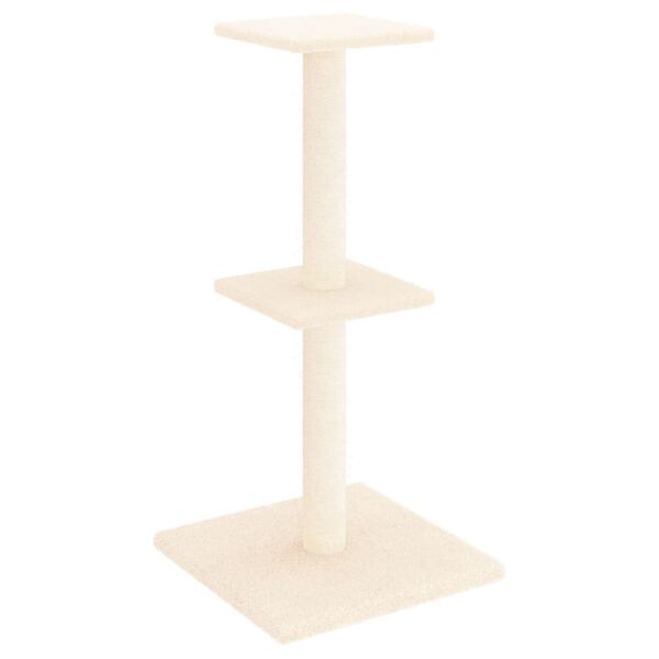 vidaXL Cat Tree Cream Engineered wood, plush, sisal 28.7 in tall