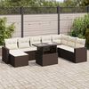 vidaXL Garden Sofa Set Brown and Cream White