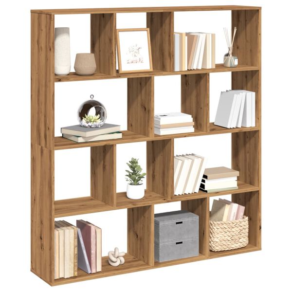 vidaXL Book Cabinet Artisian Oak Engineered Wood 52 x 11.4 x 55.7 in