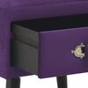 vidaXL Bedside Cabinet Dark Purple Velvet, Solid Pinewood Compact