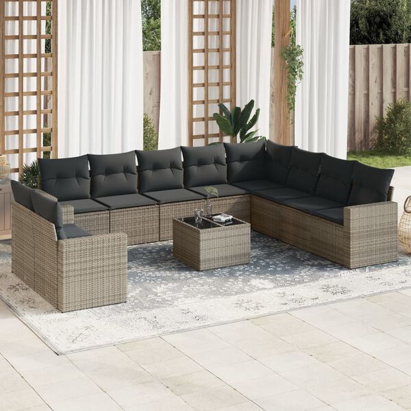 vidaXL Garden Sofa Set Grey