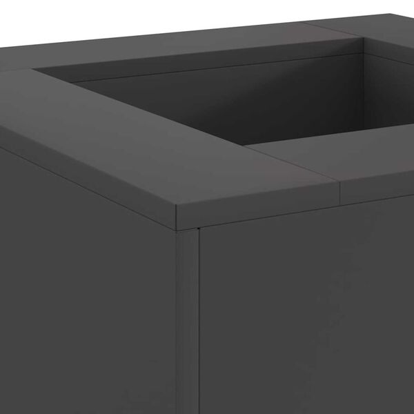 vidaXL Fire Pit Black 23.62 x 23.62 x 11.81 in Steel