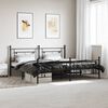 vidaXL Bed Frame Black Powder-Coated Steel Double Bed Frame