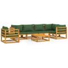 vidaXL Garden Lounge Set Green Solid Acacia wood, Polyester fabric Large