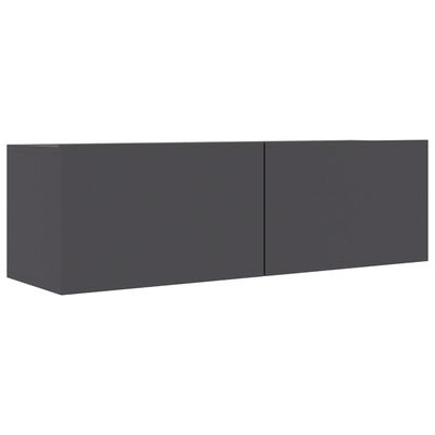 vidaXL 2 Piece TV Cabinet Set Gray Chipboard