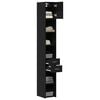vidaXL Slim Storage Cabinet with Drawer Black oak 30 x 42.5 x 225 cm