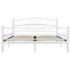 vidaXL Bed Frame White Metal 55.1x78.7 in Durable Bed Frame