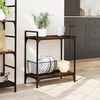 vidaXL Kitchen Trolley Smoked Oak 23.8"x12.2"x28.5" Engineered Wood