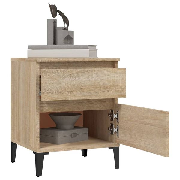 vidaXL Bedside Cabinet Set of 2 Sonoma Oak Engineered wood