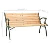 vidaXL Garden Bench Natural Wood Solid firwood 48.4 in wide Durable