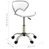 vidaXL Office Chair White and Chrome Faux Leather, Chromed Steel Standard