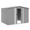vidaXL Garden Shed Grey Galvanized Steel Large Garden Shed Rectangular