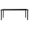 vidaXL Dining Table Black Toughened glass, powder-coated metal