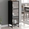 vidaXL Highboard Black Engineered Wood Highboard Rectangular Modern