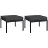 vidaXL Garden Lounge Set Black, Grey Powder-coated steel, Polyester Medium