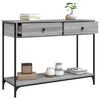 vidaXL Console Table Grey Sonoma Engineered Wood Narrow Adjustable Feet