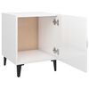 vidaXL Bedside Cabinet Set of 2 High gloss white Engineered wood, metal