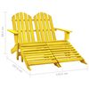 vidaXL Garden Chair Yellow Solid fir wood 2-seater, Standard size