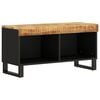 vidaXL TV Cabinet Natural wood and black Solid mango wood, Iron Medium